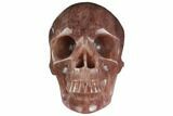 Realistic, Carved Strawberry Quartz Crystal Skull #150856-2
